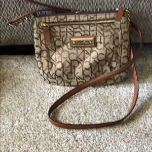 NWOT Calvin Klein brown CK marked Crossbody